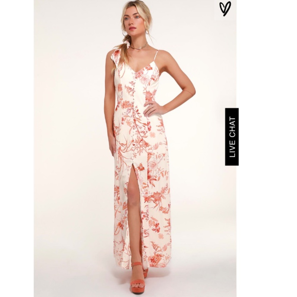Lulus White Floral Maxi Dress